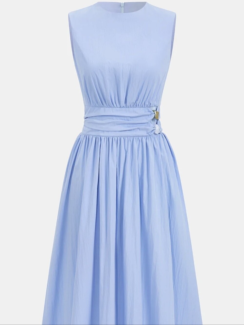Commense Pale Blue Sleeveless Maxi Dress with Cinched Waist